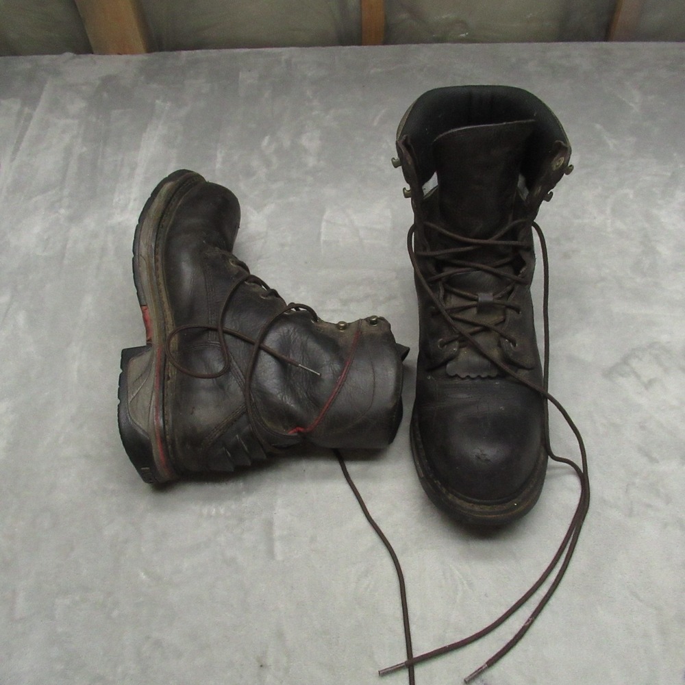 Rocky Mens 11.5M Work Boots Brown Leather Composite Toe Western Lacer Waterproof